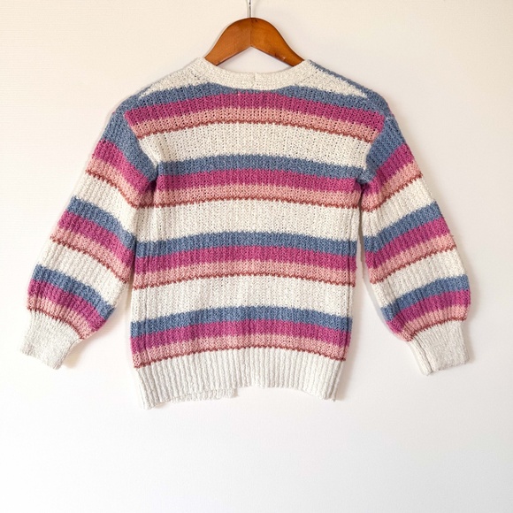 SO Cottagecore XS Lightweight Cozy Soft Open Cardigan Boho Sweater Puff Sleeves - Picture 4 of 8